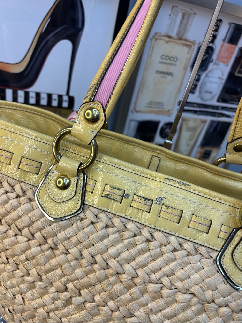 Coach 2010 Poppy Straw Applique Tote Bag NWOT - Picture 15 of 17